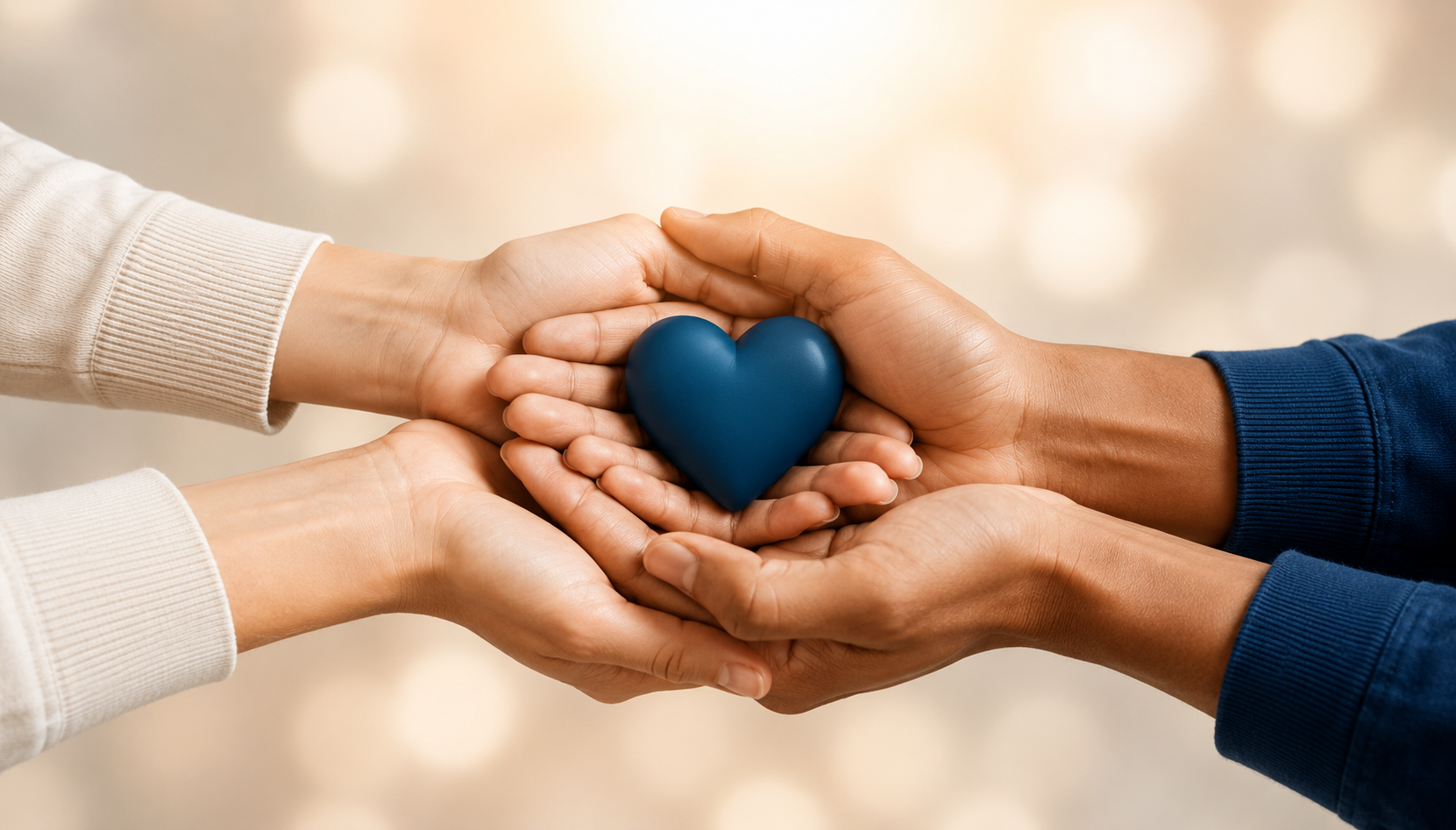 Hands holding a heart