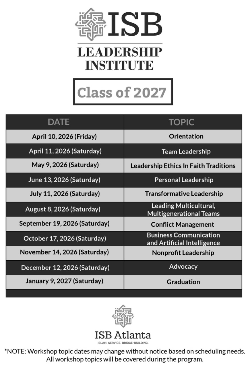 Class of 2027 Schedule